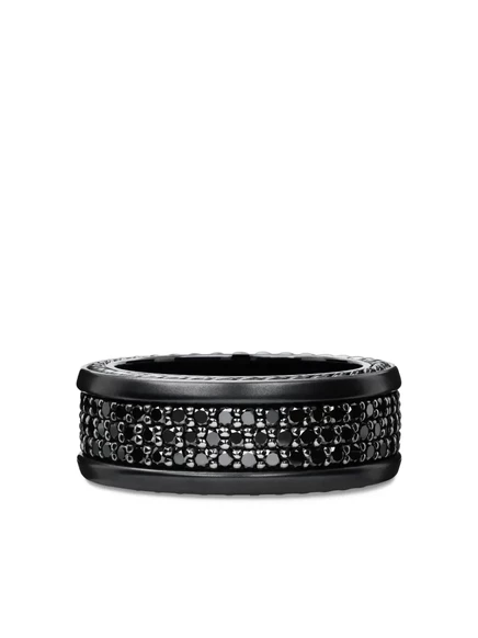 Мужское кольцо David Yurman Streamline, черн. брил., 8.5 мм