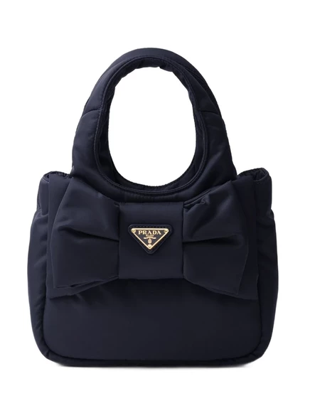 Сумка-тоут Prada, украшенная бантом blue