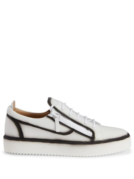 Кожаные кроссовки Giuseppe Zanotti Frankie с низким берцем white