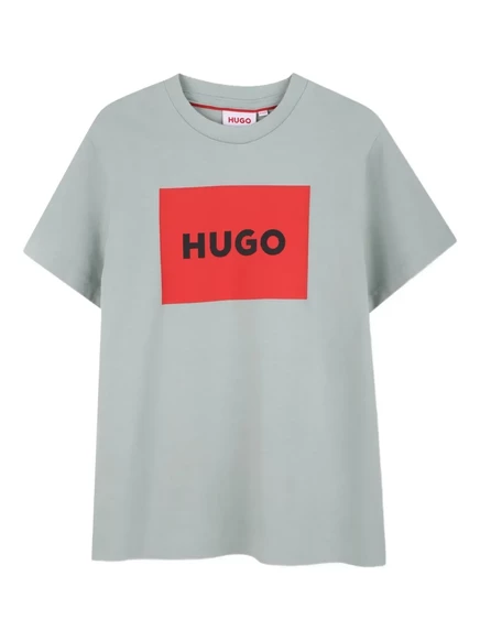 Детская футболка HUGO Kids с логотипом, синяя