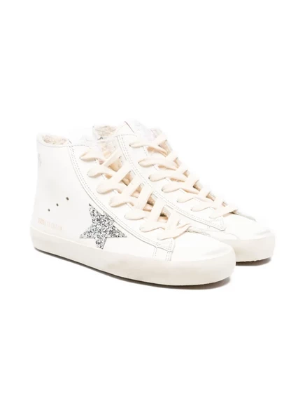 Кроссовки на шнуровке с аппликацией в виде звезды Golden Goose Kids white