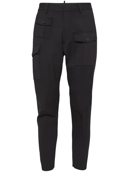 Мужские брюки DSquared2 хлопковые карго, черные