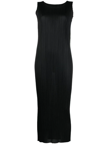Женское платье Pleats Please Issey Miyake плиссе миди, черное