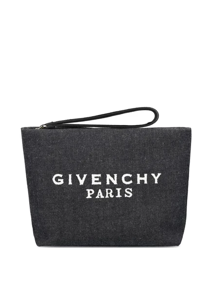 Женский клатч Givenchy из денима с логотипом, черный