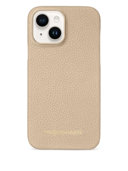 Чехол MAISON de SABRÉ для iPhone 15, кожаный, бежевый