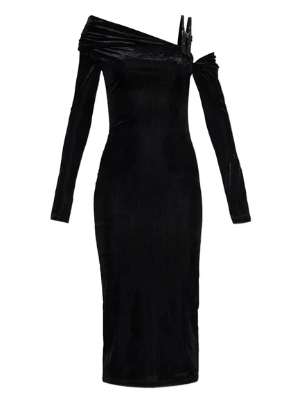 Женское платье Versace Jeans Couture с пряжкой, черное