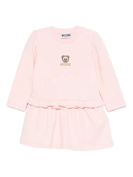 Детское вышитое платье с оборками от Moschino pink