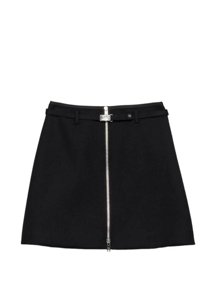 Женская мини-юбка Prada из шерсти, черная