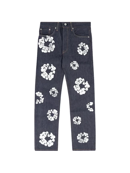 Мужские джинсы Denim Tears x Levi's с узором венка, синие