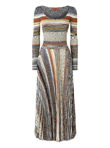Женское платье миди Missoni в полоску, бежевое