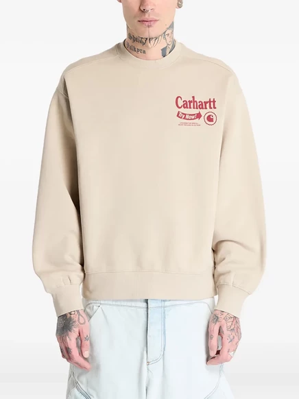 Унисекс свитшот Carhartt WIP с графическим принтом, бежевый