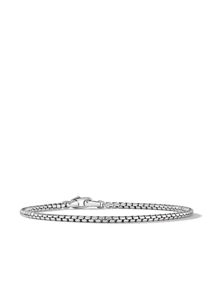 Мужской браслет David Yurman коробчатая цепочка из стерлингового серебра 2,7 мм, серебристый