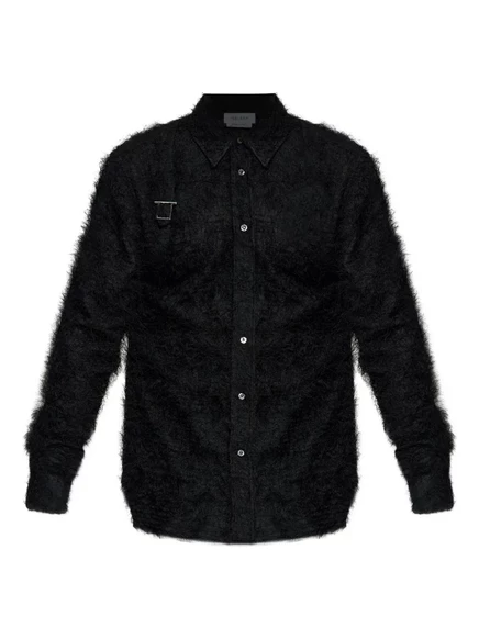 Рубашка с длинным рукавом из искусственного меха Alexander McQueen black