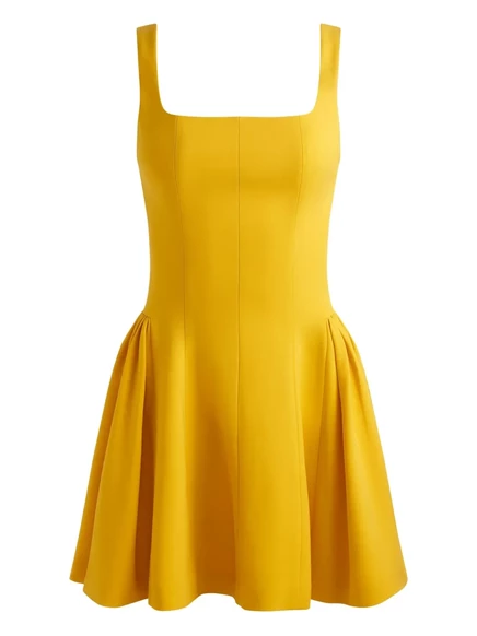 Женское мини‑платье Alice & Olivia Vera с квадратным вырезом, желтое