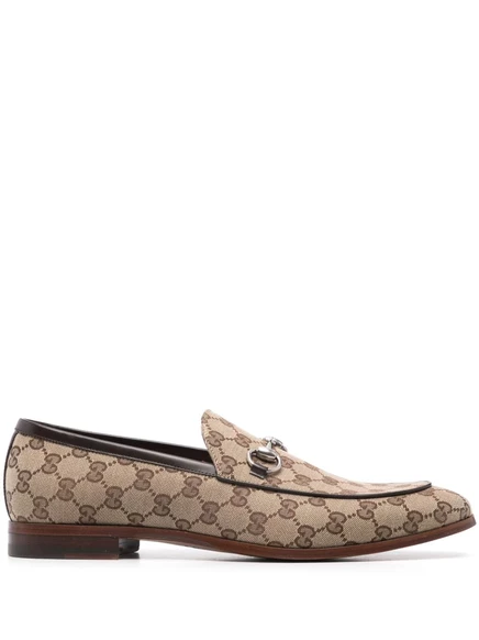 Мужские лоферы Gucci Horsebit из холста GG, нейтральные