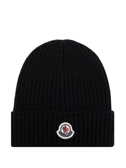 Шапочка-бини с логотипом Moncler Enfant black
