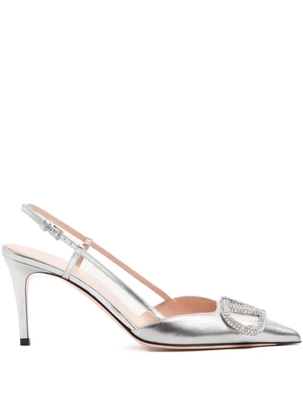 Женские туфли Valentino Garavani VLogo, серебристые