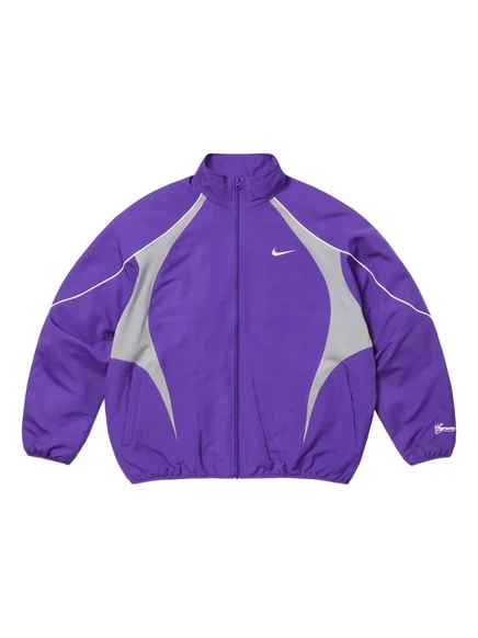 Мужская спортивная куртка Supreme x Nike SS25 на молнии с сетчатыми вставками, фиолетовая