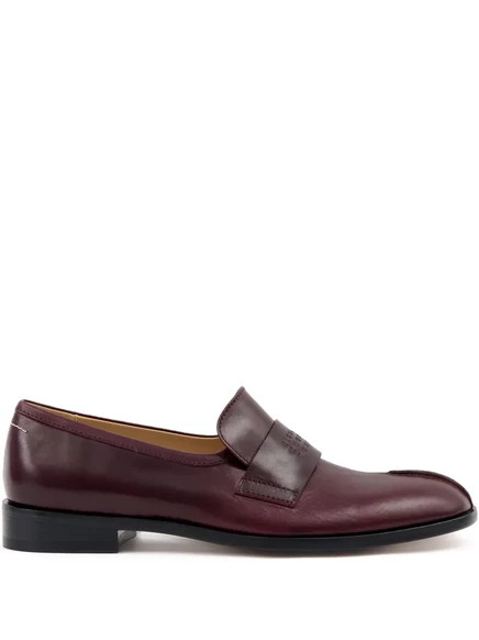 Женские лоферы MM6 MAISON MARGIELA кожаные, бордовые