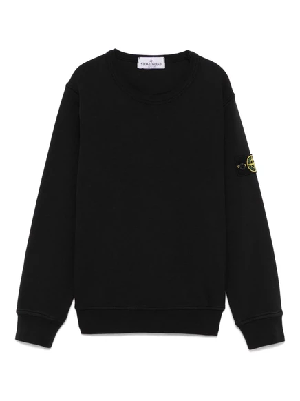 Толстовка для мальчиков Stone Island Junior с нашивкой Compass, черная
