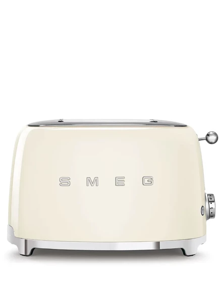 Тостер Smeg из нержавеющей стали с логотипом, белый