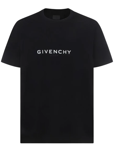 Хлопковая футболка оверсайз с обратной стороны от Givenchy black
