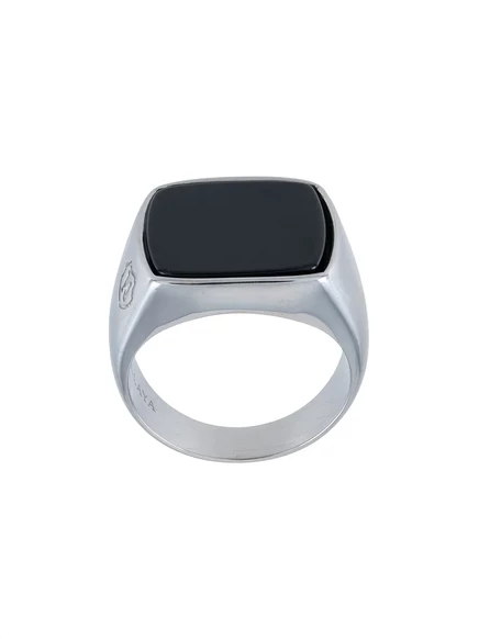 Мужское кольцо Nialaya Jewelry с ониксом, серебристое