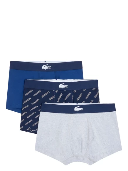 Мужские боксеры Lacoste 3 шт., логопояс, синие/серые