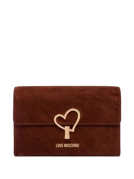 Женская сумка Love Moschino с застёжкой‑сердцем, коричневая