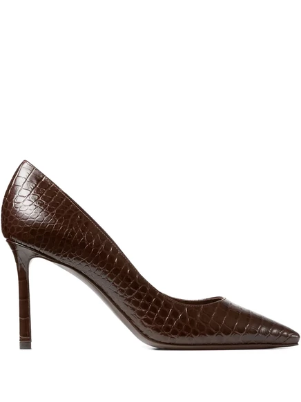 Туфли-лодочки с острым носком Jimmy Choo 85 мм Romy с эффектом крокодиловой кожи brown