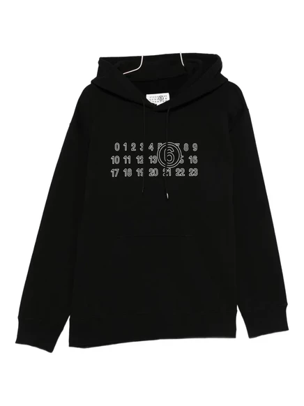 Мужская худи MM6 Maison Margiela с принтом цифр, черная