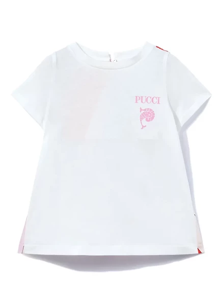 Хлопковая футболка с принтом PUCCI Junior Iride