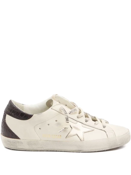 Кроссовки Golden Goose Super-Star с эффектом крокодиловой кожи neutrals