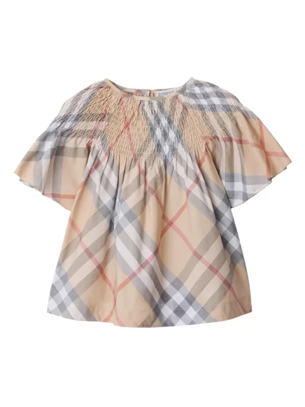 Детская блузка Burberry Kids Vintage Check, бежевая