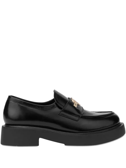 Мокасины Love Moschino с логотипом и бляшкой на подошве black