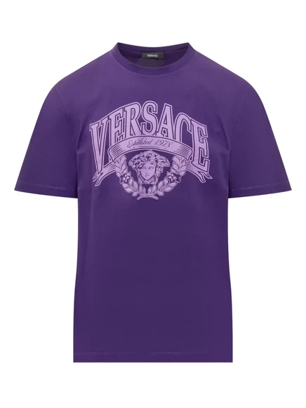Мужская футболка Versace с эмблемой Медуза, фиолетовая