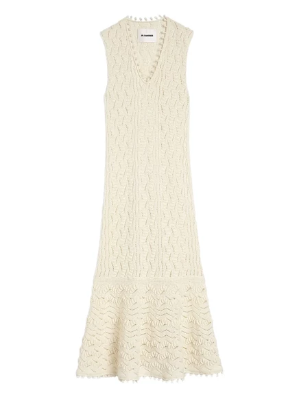 Женское платье Jil Sander трикотажное, слоновая кость