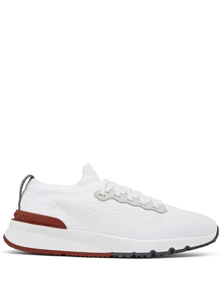 Вязаные кроссовки с низким берцем Brunello Cucinelli white
