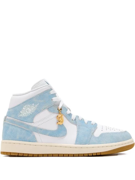 Женские высокие кроссовки Nike Air Jordan 1, голубые