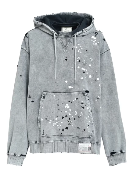 Мужское худи Maison MIHARA YASUHIRO distressed, серое