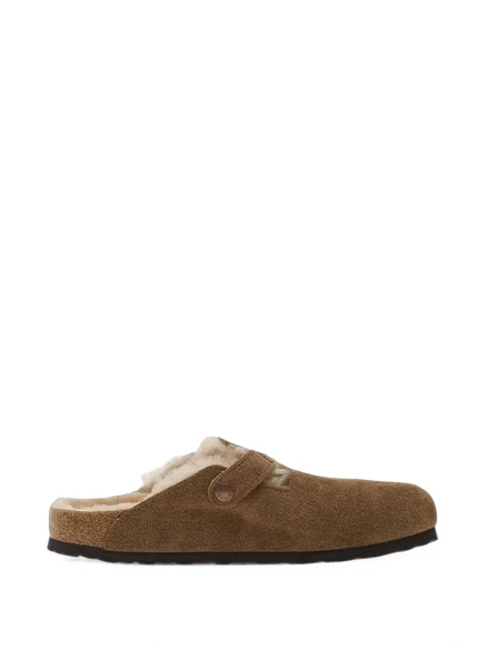 Женские сабо Birkenstock Boston с овчиной, коричневые
