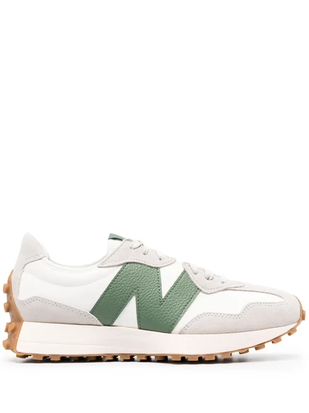 Унисекс кроссовки New Balance 327 кожаные панельные, белые