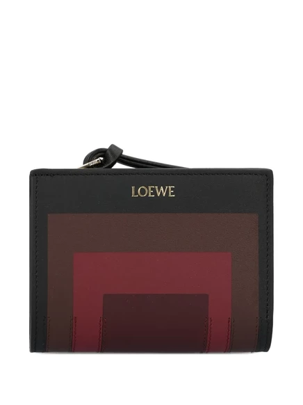 Женский кожаный кошелек Loewe с панелями, черный