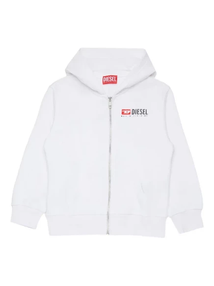 Худи для мальчиков Diesel Kids Sdropshoodz на молнии, белое