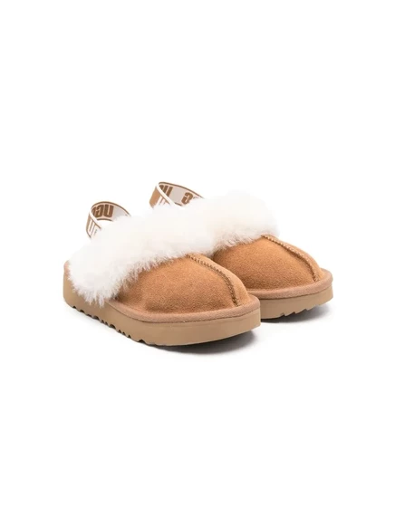 Шлепанцы из овечьей шерсти UGG Kids Funkette slingback brown