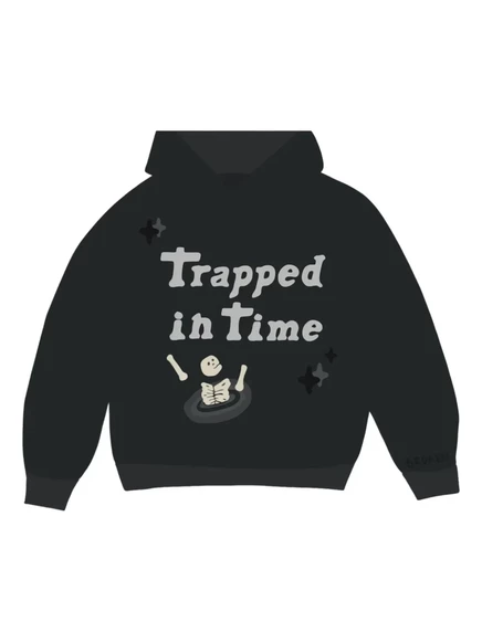 Унисекс худи Broken Planet Trapped in Time с принтом, черное