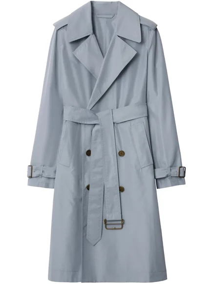Женский тренч Burberry из шелка с поясом, серый