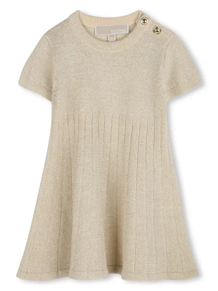 Платье для девочек Michael Kors Kids в рубчик, бежевое