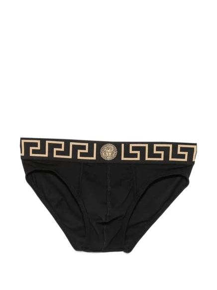 Мужские брифы Versace из хлопка, черные