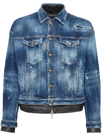 Мужская многослойная джинсовая куртка DSquared2, синяя